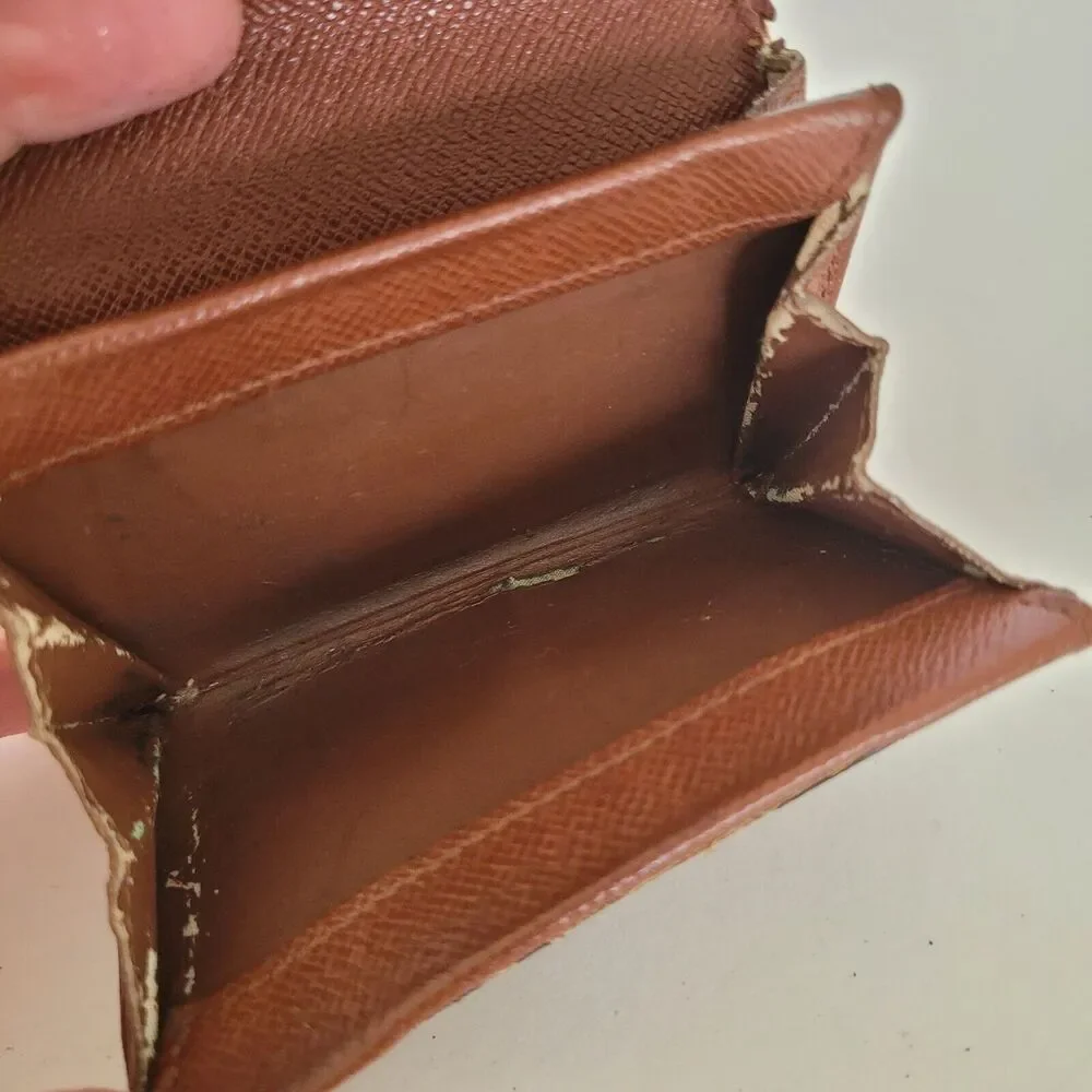 Louis Vuitton LV Micro Brown Folding Monogram Leather Card Wallet Smal Authentic - Picture 5 of 12